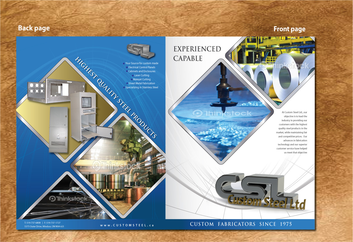 Brochure Design by Sbss for Custom Steel Ltd. | Design #1297823