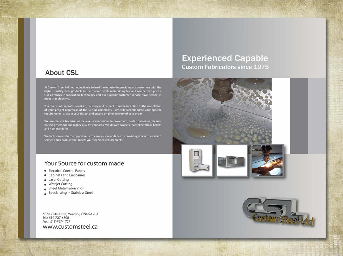 Brochure Design by Sbss for Custom Steel Ltd. | Design #1298060