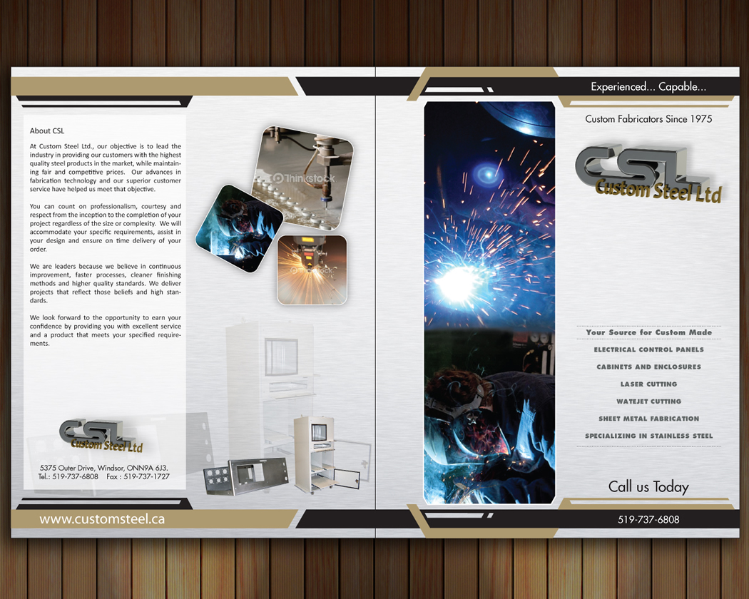 Brochure Design by Sbss for Custom Steel Ltd. | Design #1298247