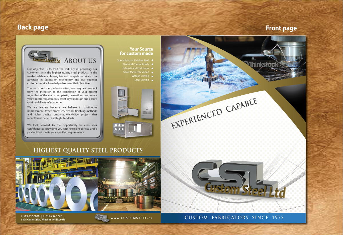 Brochure Design by Sbss for Custom Steel Ltd. | Design #1300240