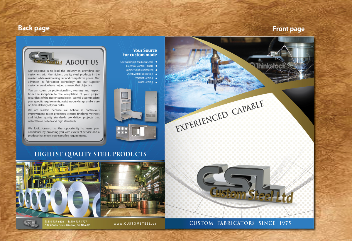 Brochure Design by Sbss for Custom Steel Ltd. | Design #1300241