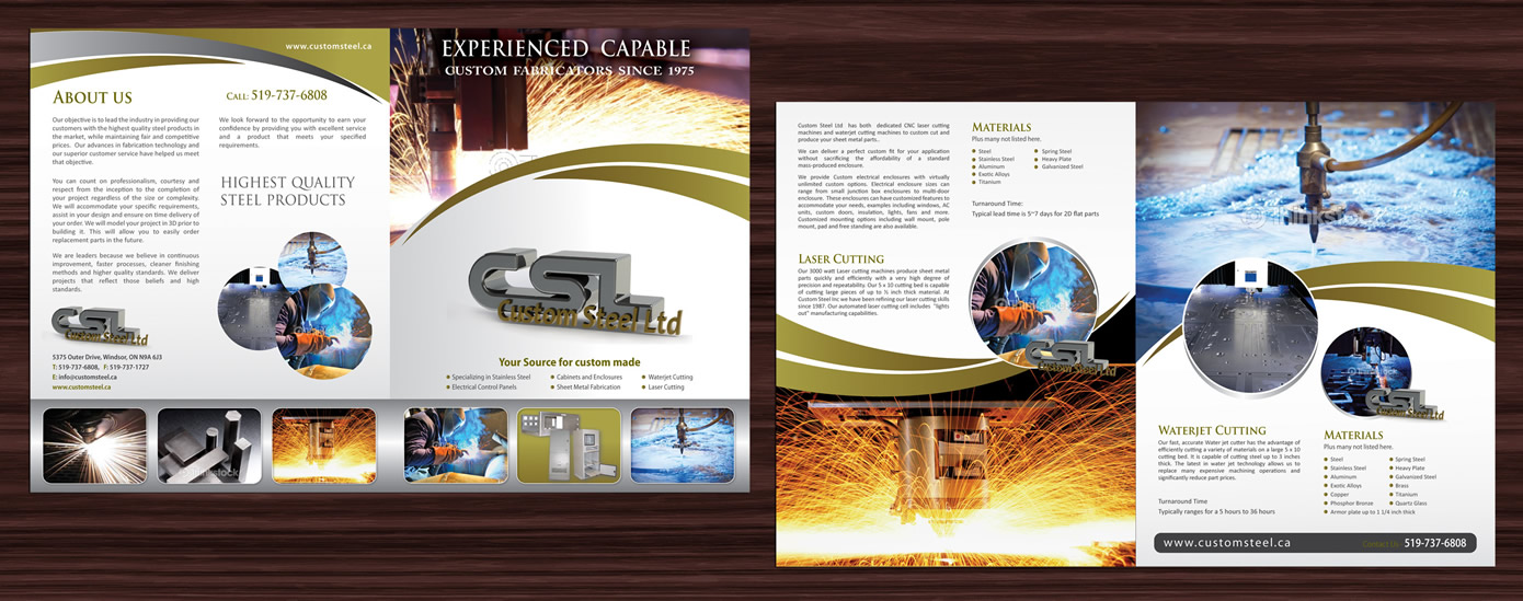 Diseño de Brochure por Sbss para Custom Steel Ltd. | Diseño #1457424