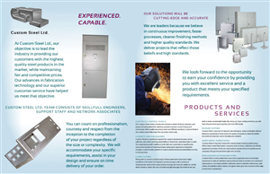 Brochure Design by JessicaD for Custom Steel Ltd. | Design: #1281491