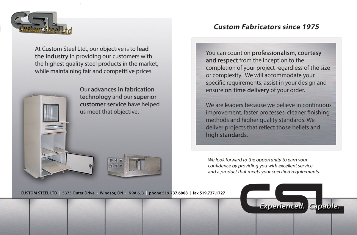 Diseño de Brochure por Ivy Impressions para Custom Steel Ltd. | Diseño #1320355