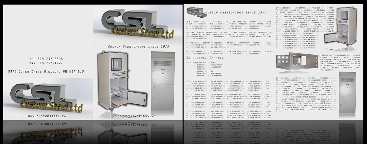 Brochure Design by Katastrophik Design for Custom Steel Ltd. | Design #1286528
