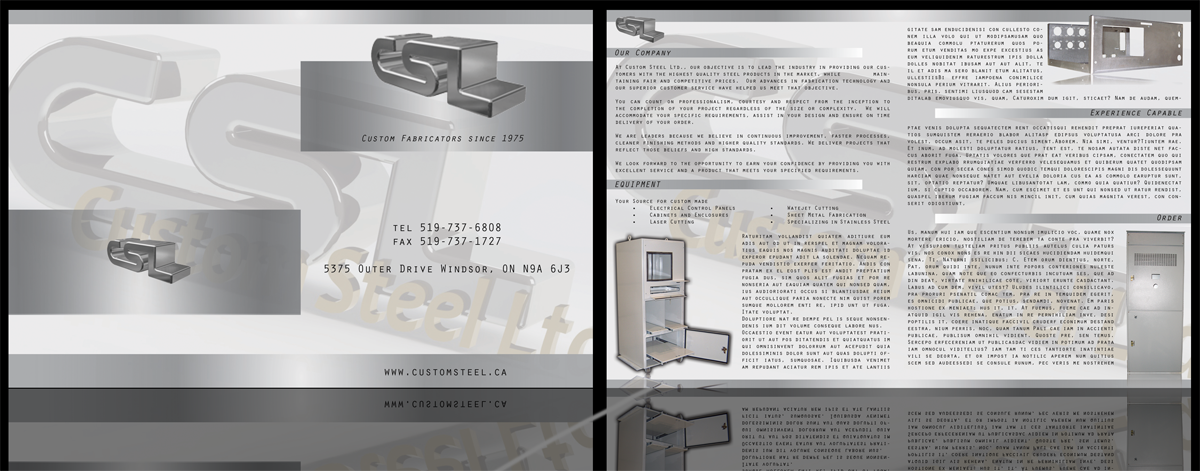 Brochure Design by Katastrophik Design for Custom Steel Ltd. | Design #1290989