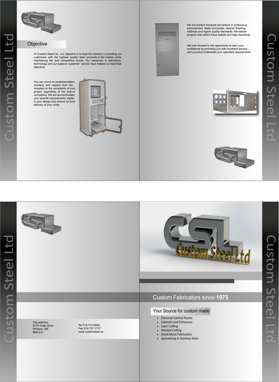 Diseño de Brochure por nafizrahat para Custom Steel Ltd. | Diseño #1286102