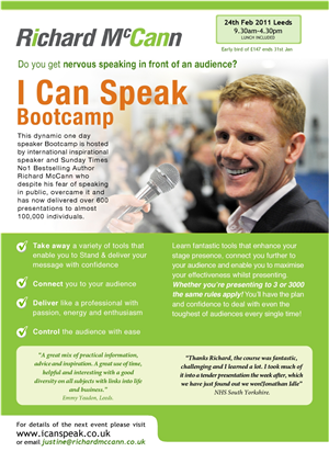 I Can Speak  Speaker Training Day  | Flyer-Design von aneela