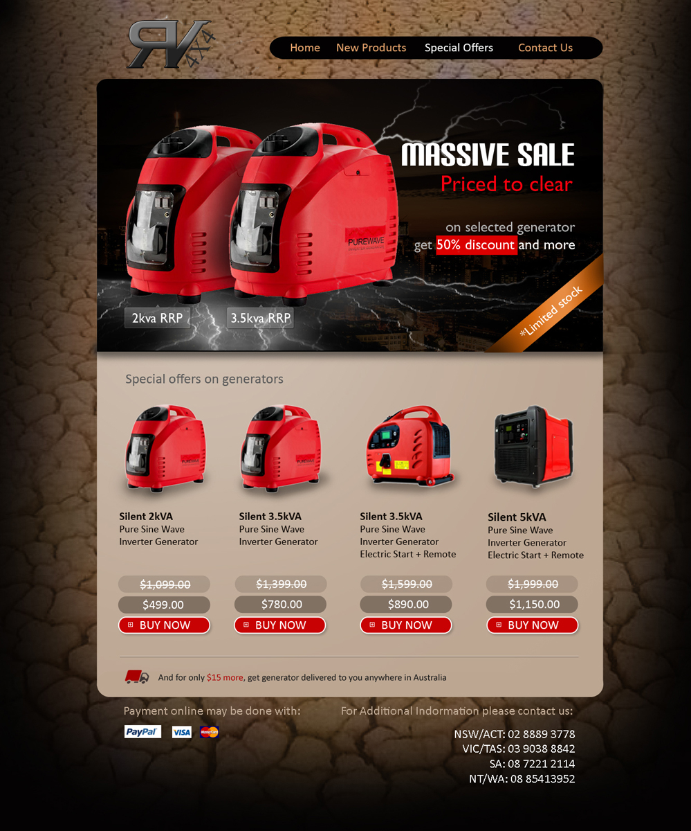 Landing Page Design by Nova Interaction for rv4x4 | Design #1360641