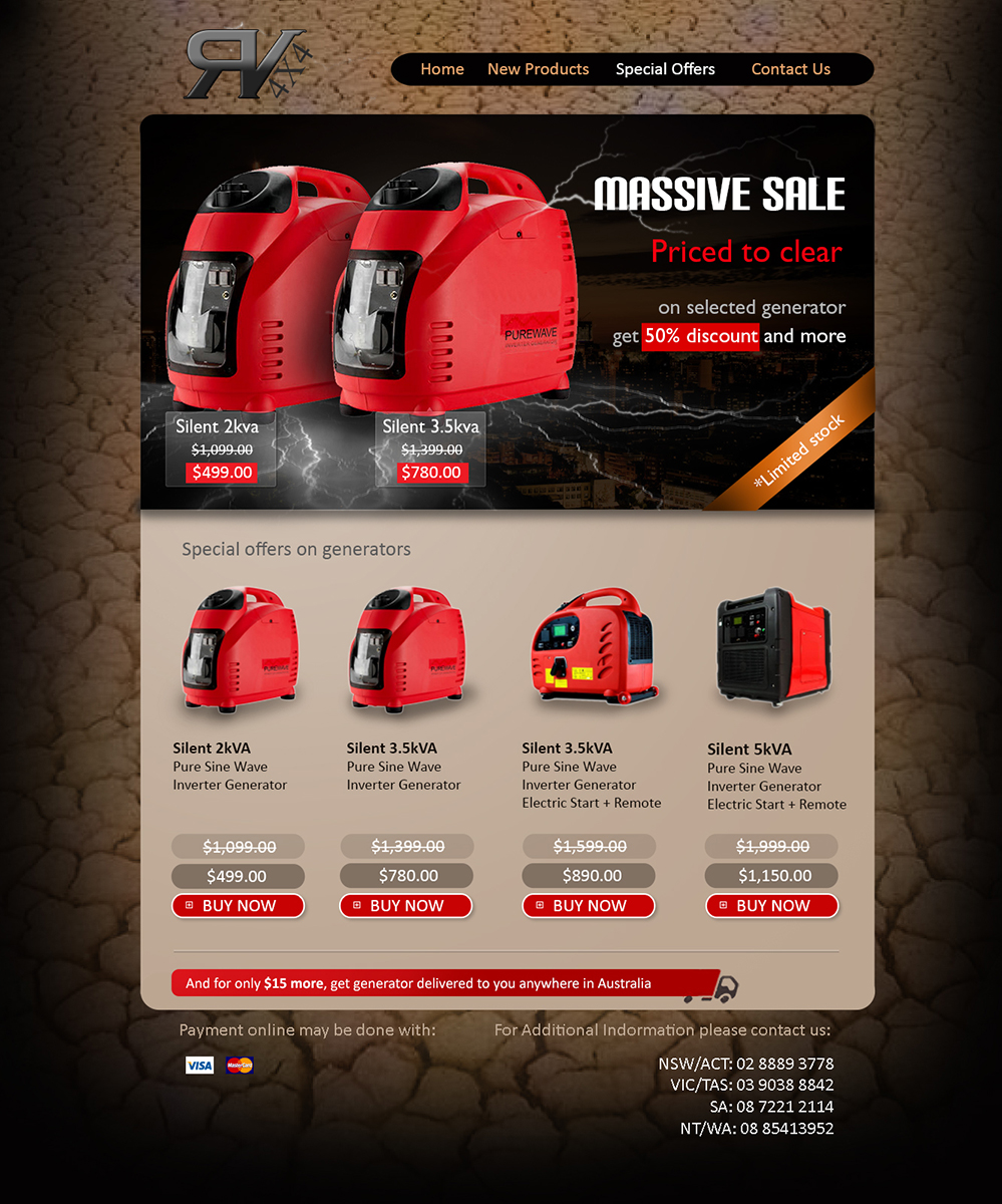 Landing Page Design by Nova Interaction for rv4x4 | Design: #1431619