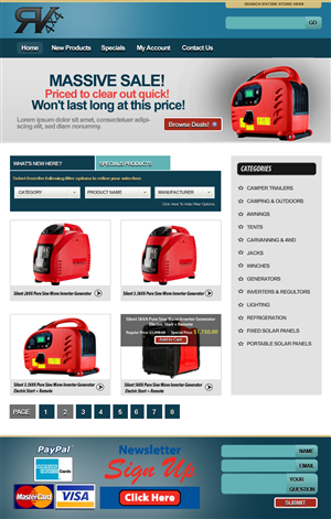Landing Page Design by amu for rv4x4 | Design #1288952