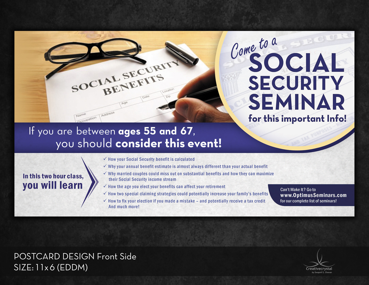 Postkarten-Design von Creativecrystal für The Optimus Group | Design #4281413