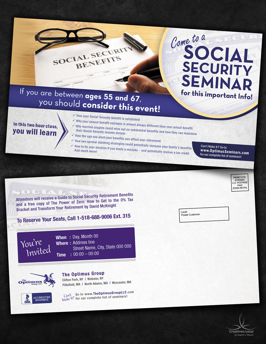 Postcard Design by Creativecrystal for The Optimus Group | Design #4281459