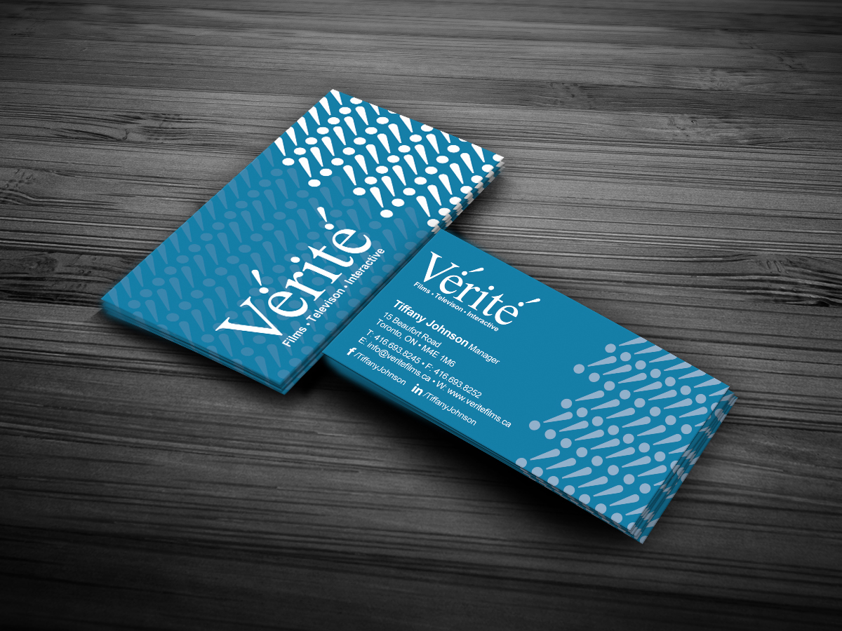 Business Card Design by diRtY.EMM for Vérité Films Inc. | Design #1213771