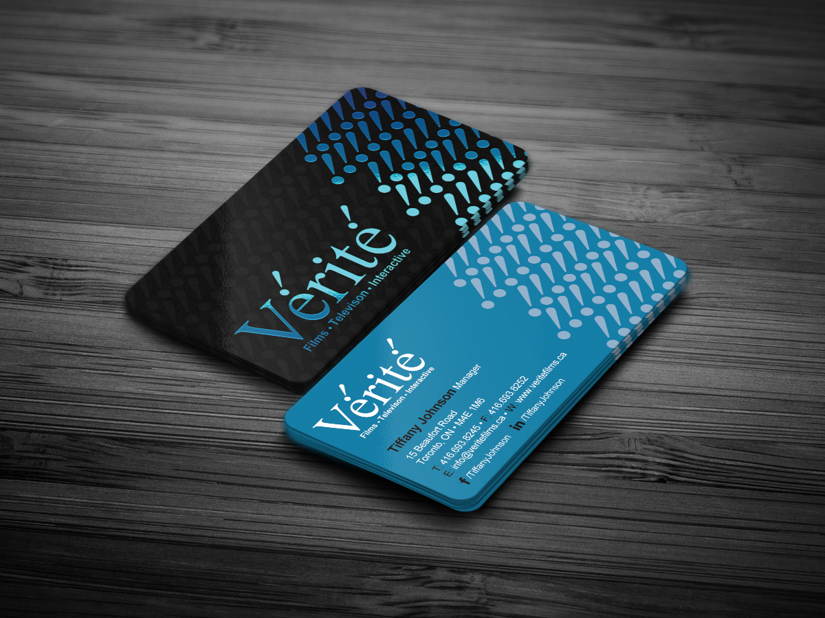 Visitenkarten-Design von diRtY.EMM für Vérité Films Inc. | Design #1218725