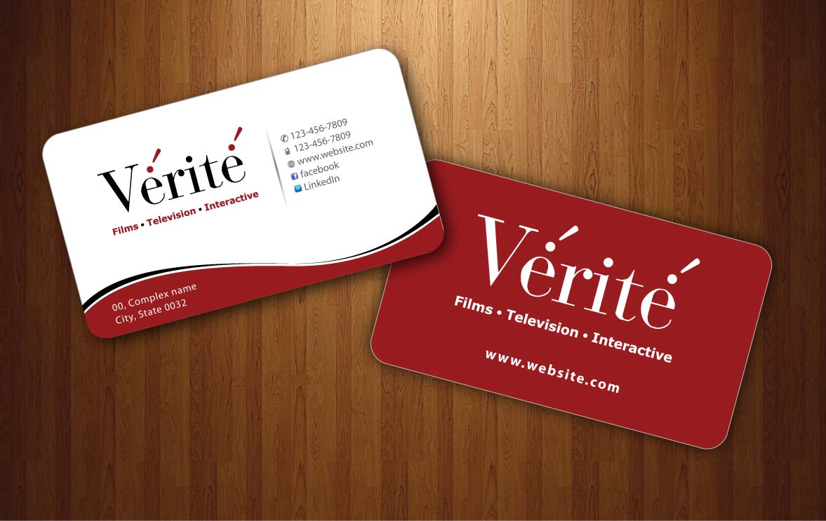 Business Card Design by Sbss for Vérité Films Inc. | Design #1214036