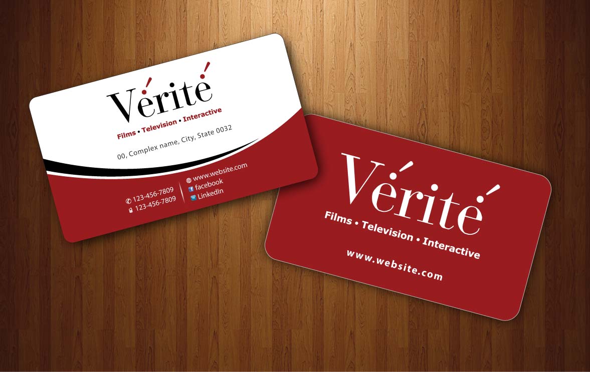 Business Card Design by Sbss for Vérité Films Inc. | Design #1214038