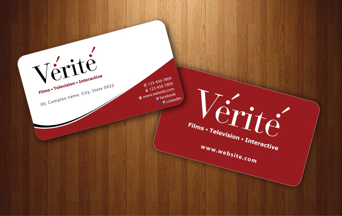 Visitenkarten-Design von Sbss für Vérité Films Inc. | Design #1214039
