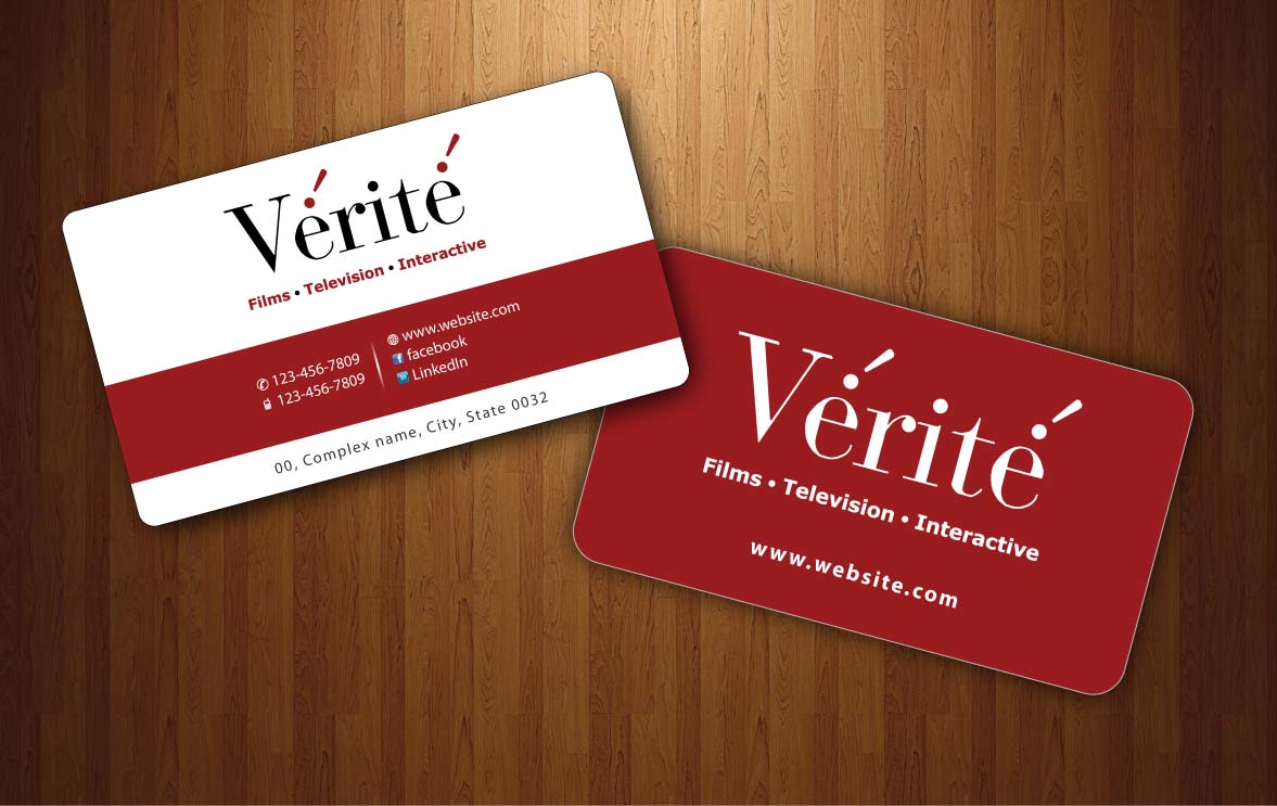 Visitenkarten-Design von Sbss für Vérité Films Inc. | Design #1214041