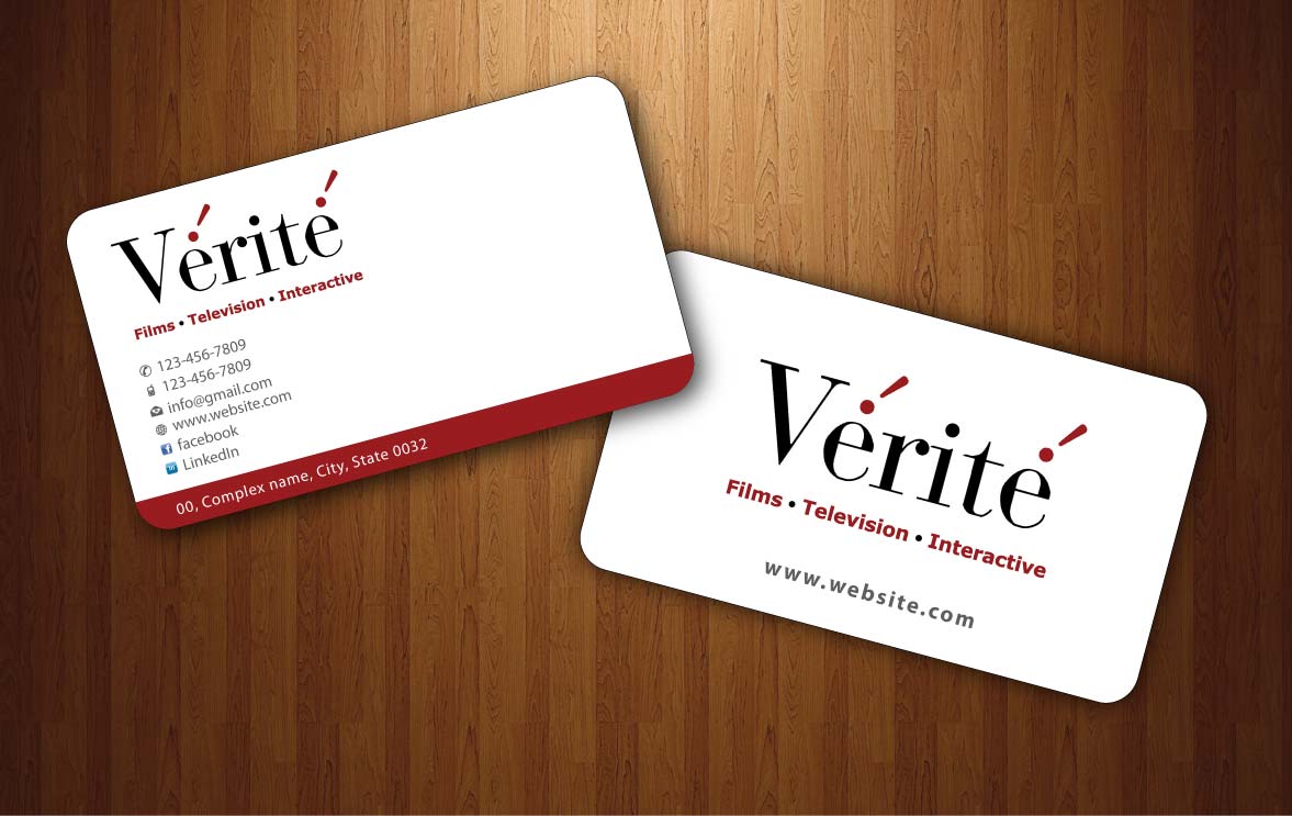 Business Card Design by Sbss for Vérité Films Inc. | Design #1214044