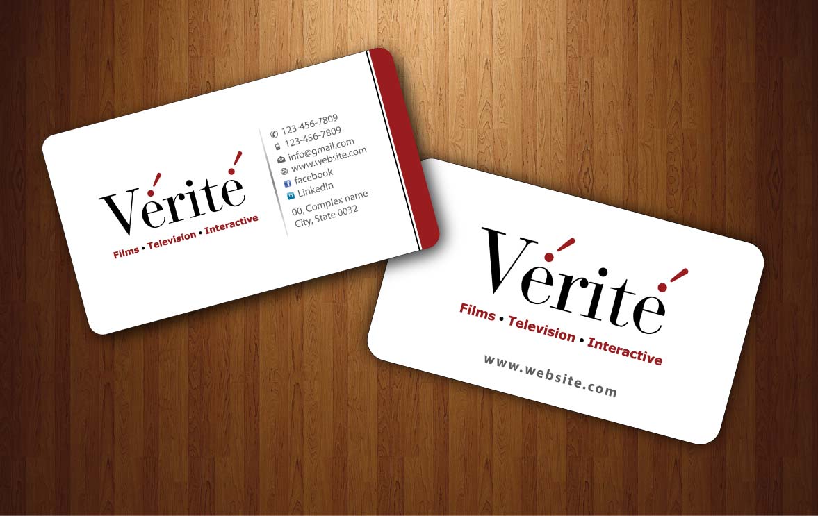 Business Card Design by Sbss for Vérité Films Inc. | Design #1214045
