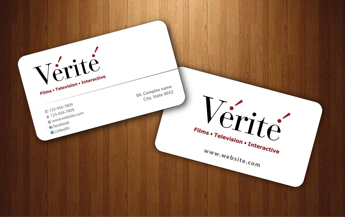 Visitenkarten-Design von Sbss für Vérité Films Inc. | Design #1214054