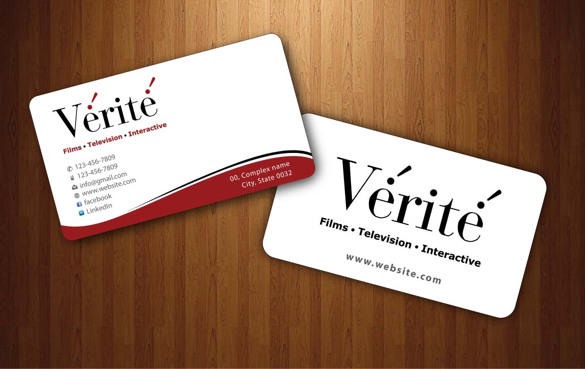 Visitenkarten-Design von Sbss für Vérité Films Inc. | Design #1214058