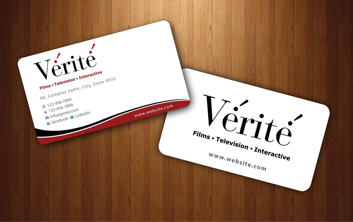 Business Card Design by Sbss for Vérité Films Inc. | Design #1214059