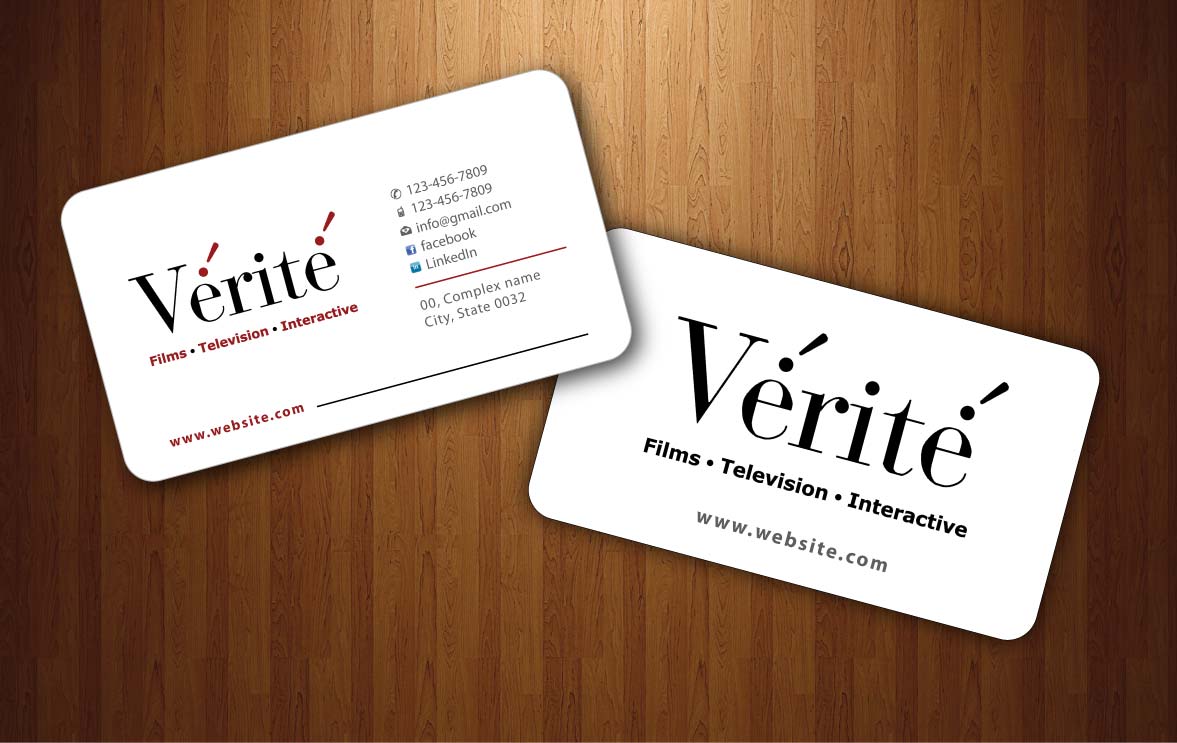 Visitenkarten-Design von Sbss für Vérité Films Inc. | Design #1214060