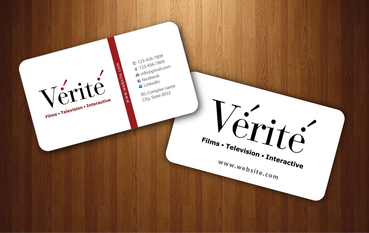 Visitenkarten-Design von Sbss für Vérité Films Inc. | Design #1214061