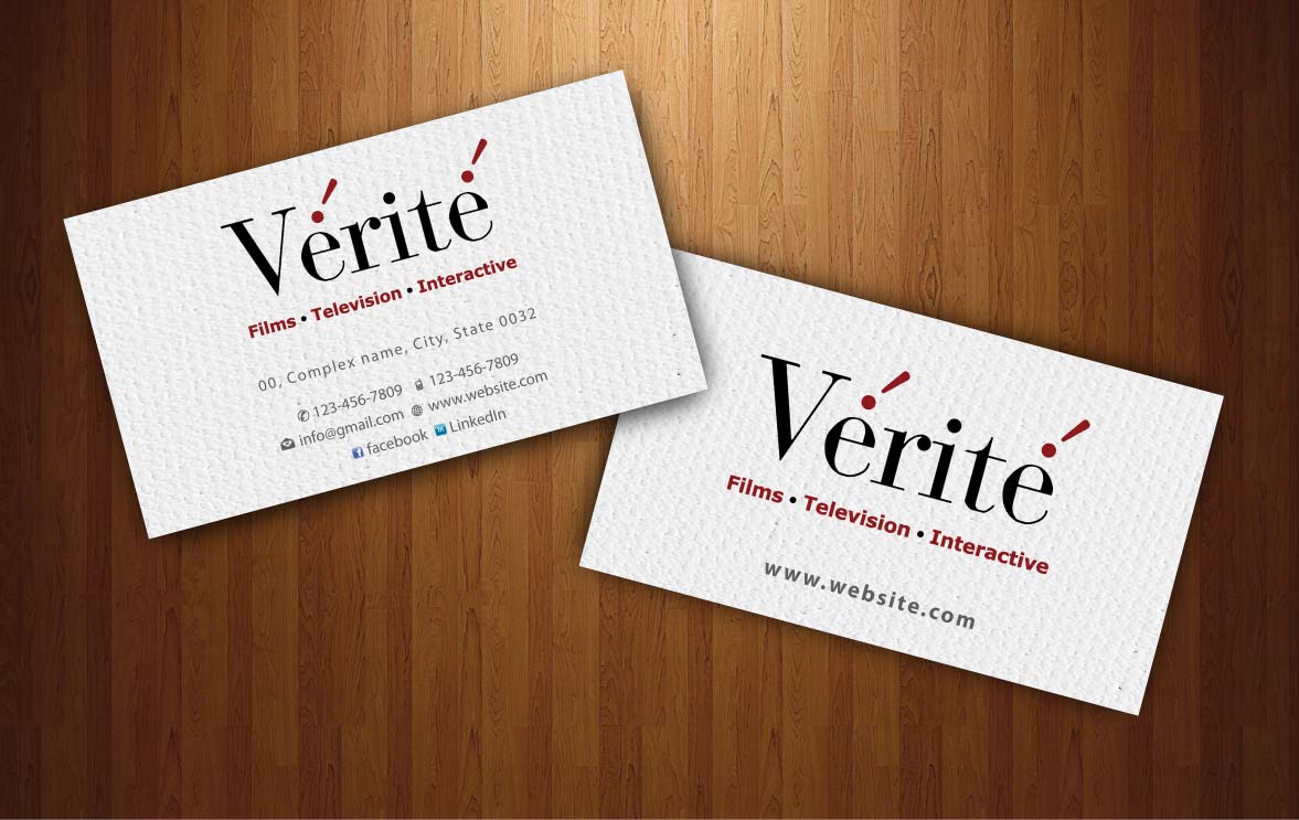Business Card Design by Sbss for Vérité Films Inc. | Design #1214062