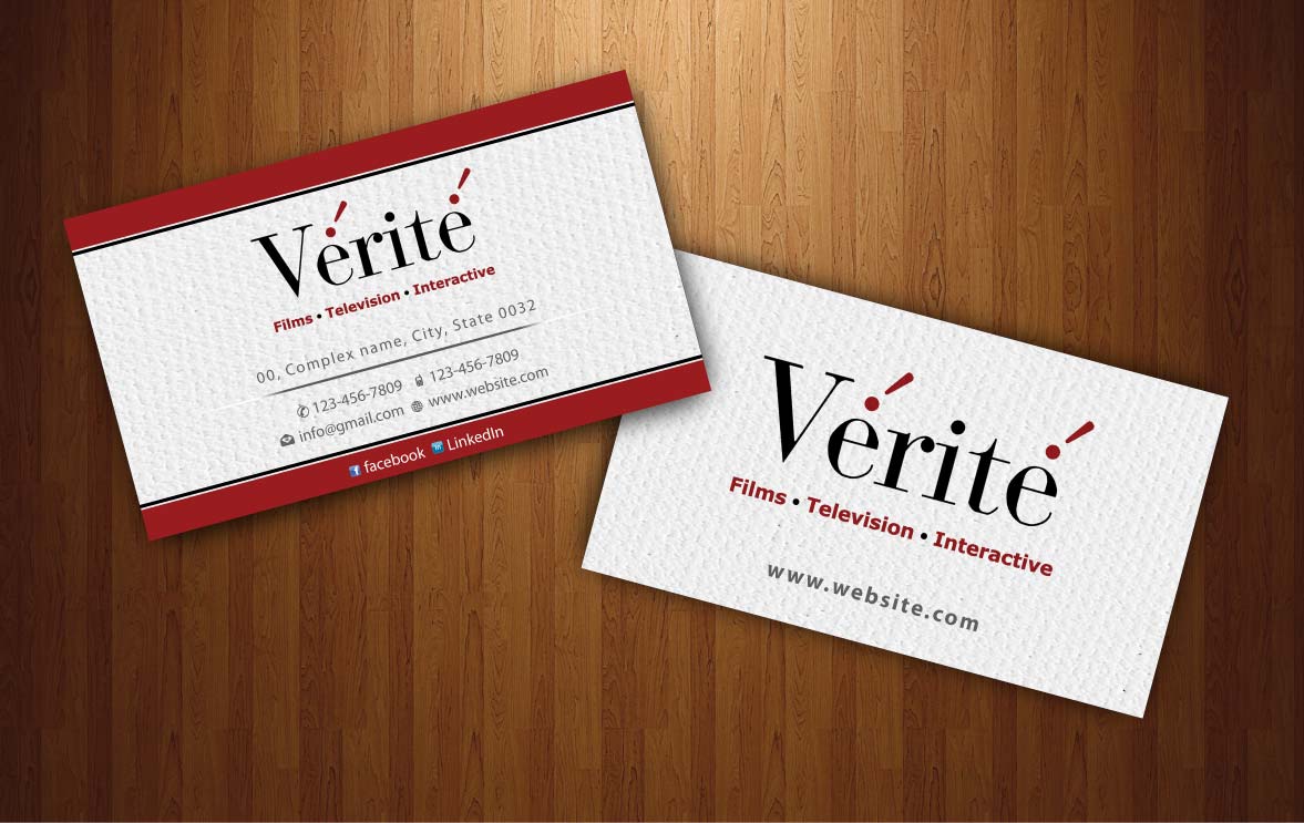 Business Card Design by Sbss for Vérité Films Inc. | Design #1214064