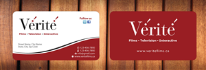 Business Card Design by Sbss for Vérité Films Inc. | Design: #1214310