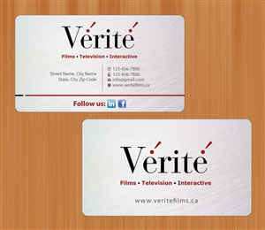 Business Card Design by Sbss for Vérité Films Inc. | Design: #1214329