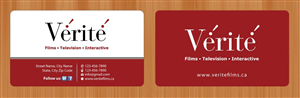 Business Card Design by Sbss for Vérité Films Inc. | Design: #1214333