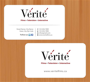 Business Card Design by Sbss for Vérité Films Inc. | Design: #1214338