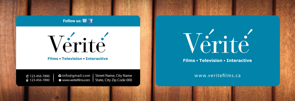 Visitenkarten-Design von Sbss für Vérité Films Inc. | Design #1216577