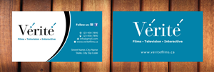 Business Card Design by Sbss for Vérité Films Inc. | Design: #1216579