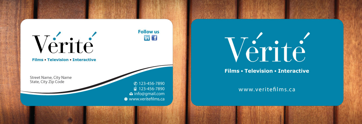 Business Card Design by Sbss for Vérité Films Inc. | Design #1216581