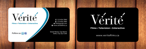 Business Card Design by Sbss for Vérité Films Inc. | Design: #1216582