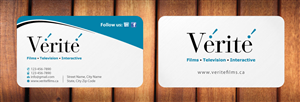 Visitenkarten-Design von Sbss für Vérité Films Inc. | Design: #1216585