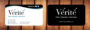 Business Card Design by Sbss for Vérité Films Inc. | Design: #1216586