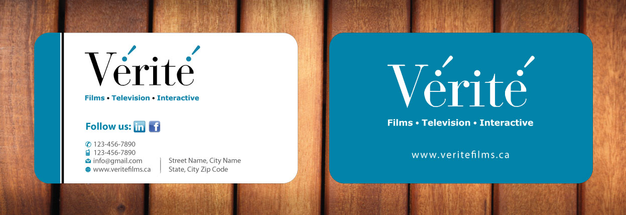 Business Card Design by Sbss for Vérité Films Inc. | Design #1216587