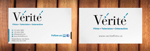 Business Card Design by Sbss for Vérité Films Inc. | Design: #1216588