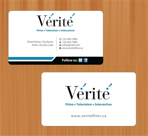 Business Card Design by Sbss for Vérité Films Inc. | Design: #1216590