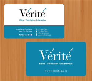 Visitenkarten-Design von Sbss für Vérité Films Inc. | Design: #1216598