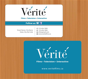 Visitenkarten-Design von Sbss für Vérité Films Inc. | Design: #1216600