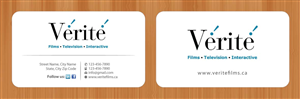 Visitenkarten-Design von Sbss für Vérité Films Inc. | Design: #1216601