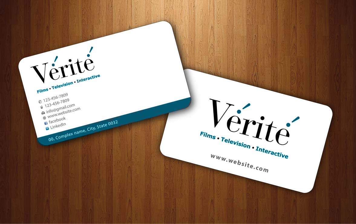 Visitenkarten-Design von Sbss für Vérité Films Inc. | Design #1216977