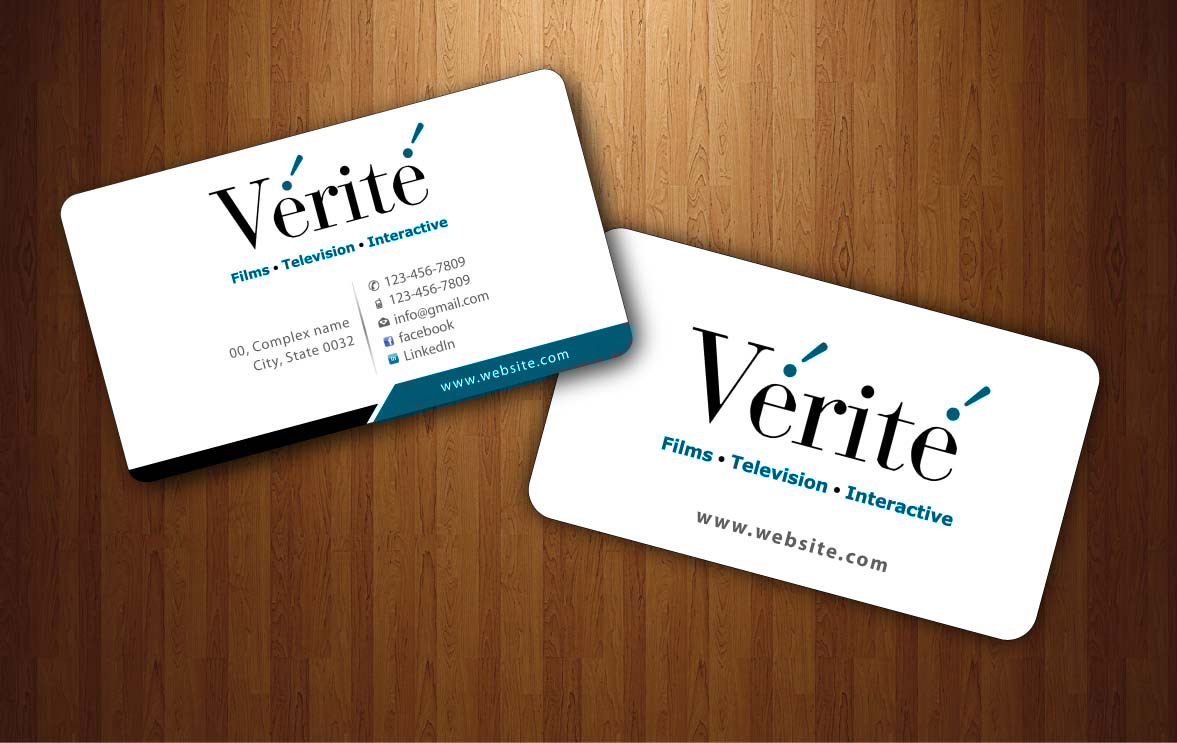 Visitenkarten-Design von Sbss für Vérité Films Inc. | Design #1216980